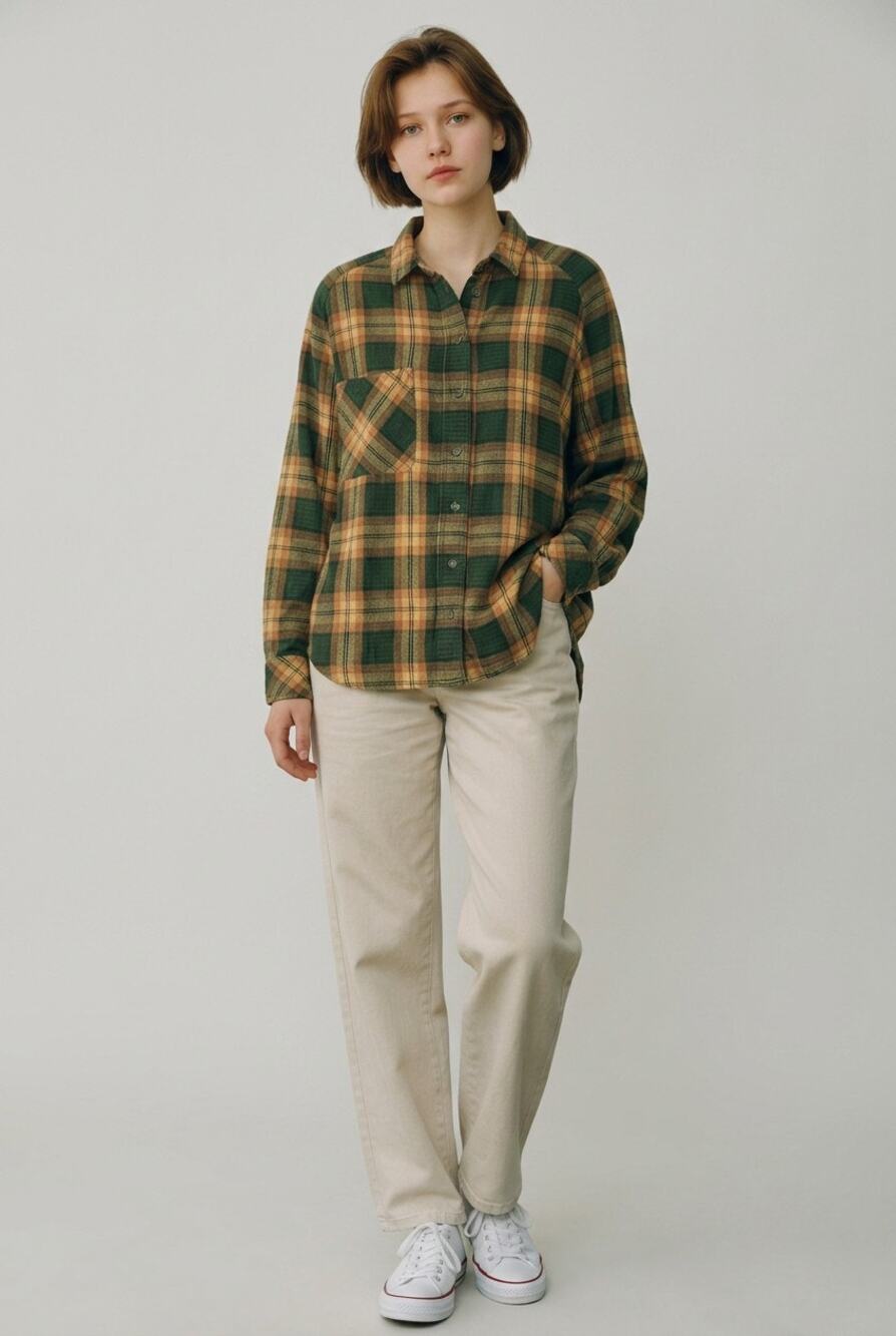 S BDG Keanu Green Plaid Flannel Shirt l Button Down90s Grunge Gorp core Cabin